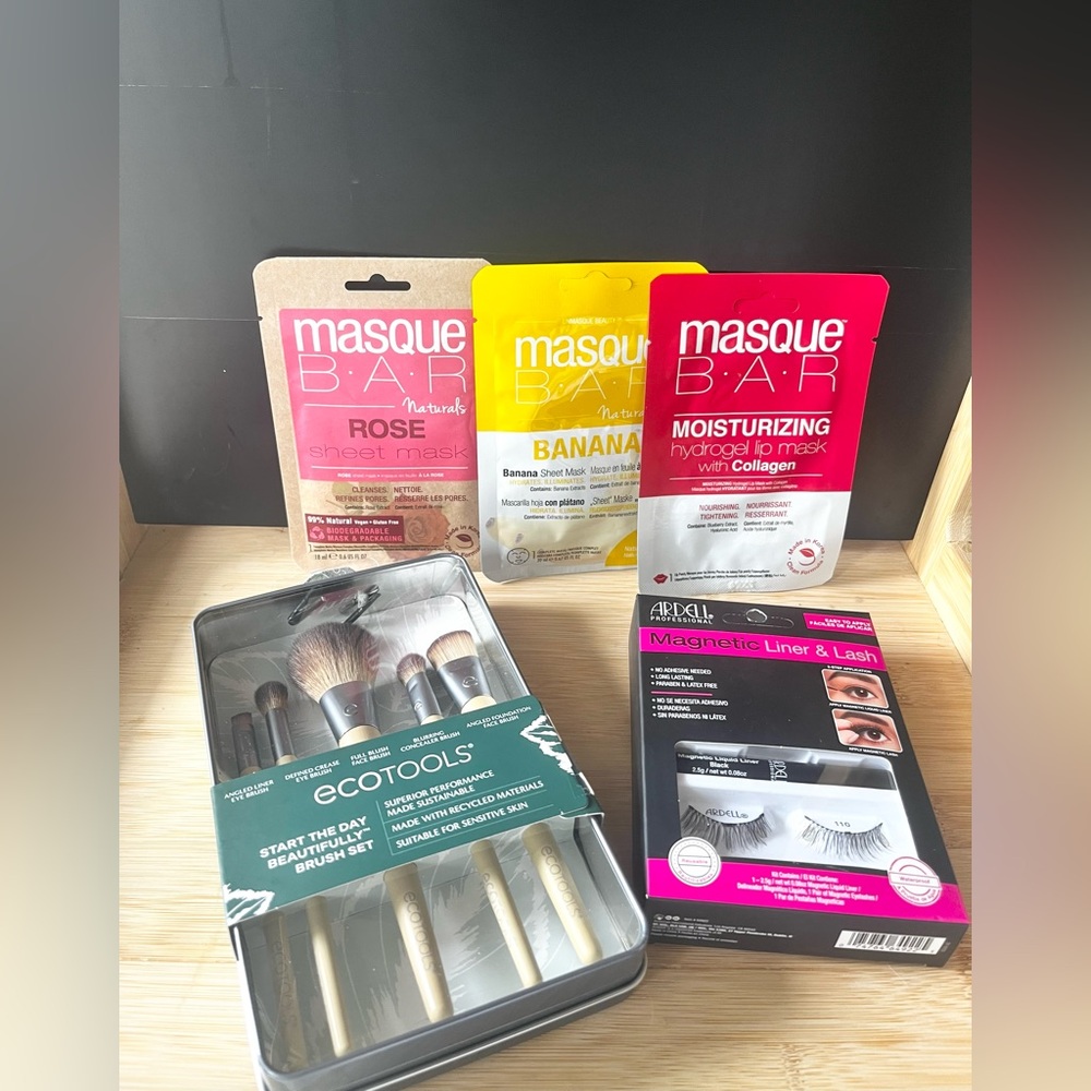 ✨ Beauty Bundle | Ardell Magnetic Lashes + EcoTools Brushes + 3 Masks